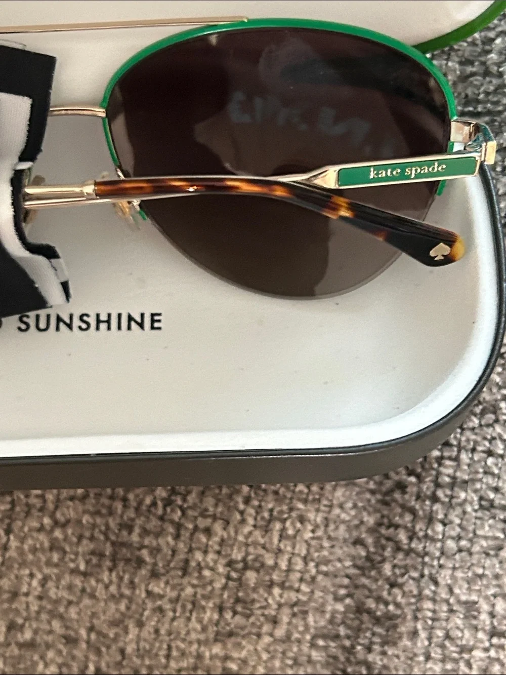 kate spade Gold Aviator Sunglasses with Dark Lenses